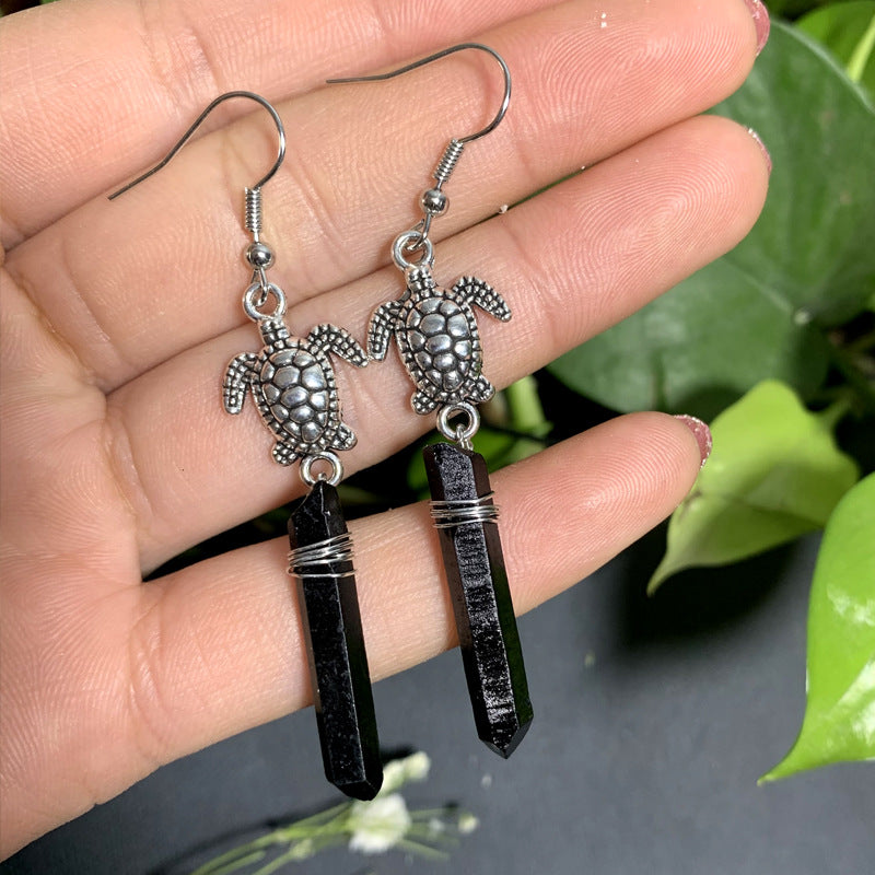 Wholesale Sea Turtle Natural Crystal Alloy Earrings